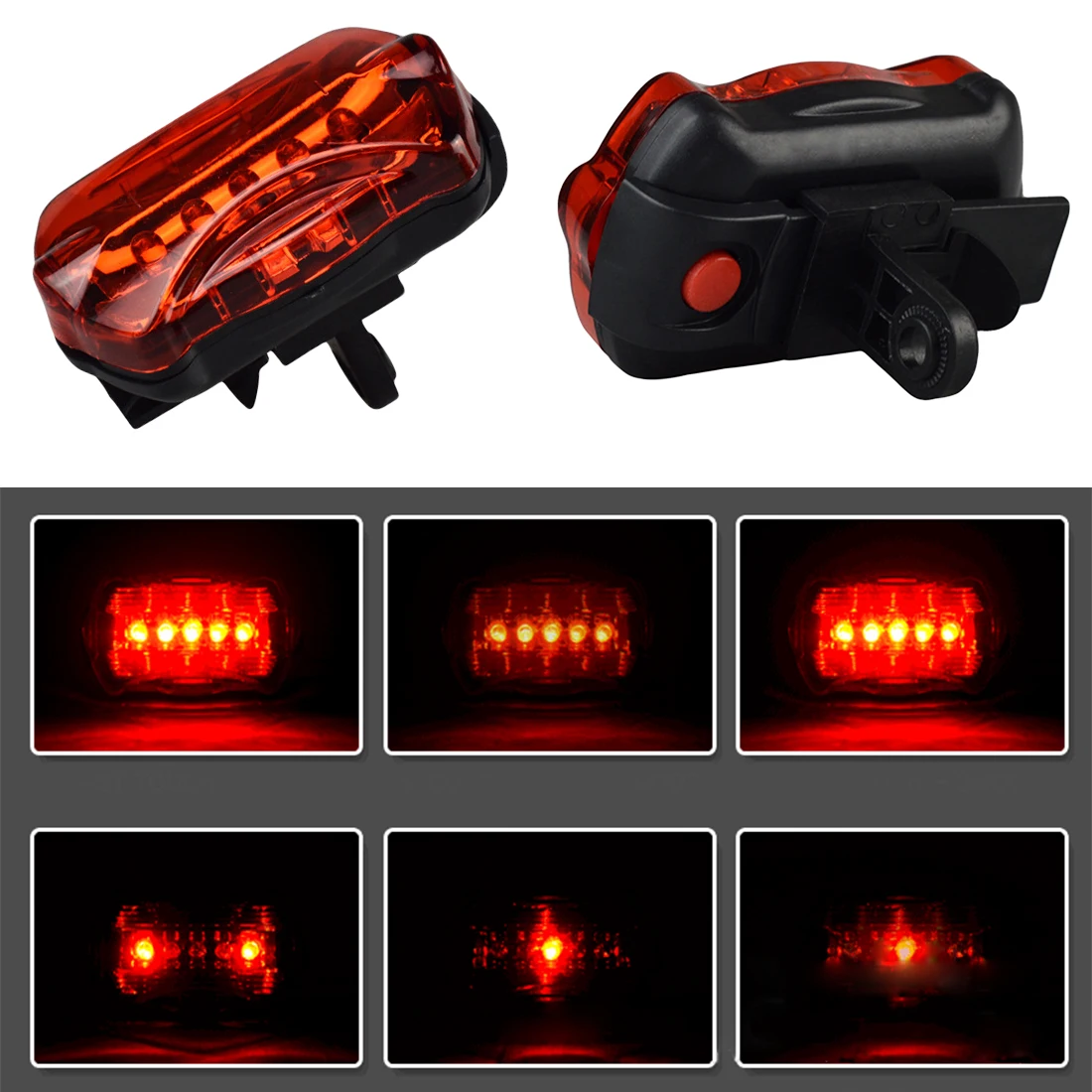 Cheap New Ultra Bright 5 LED Bike Bicycle Rear Back Lamp Light Flashlights Lamp Bike Warning Light Accessories 5