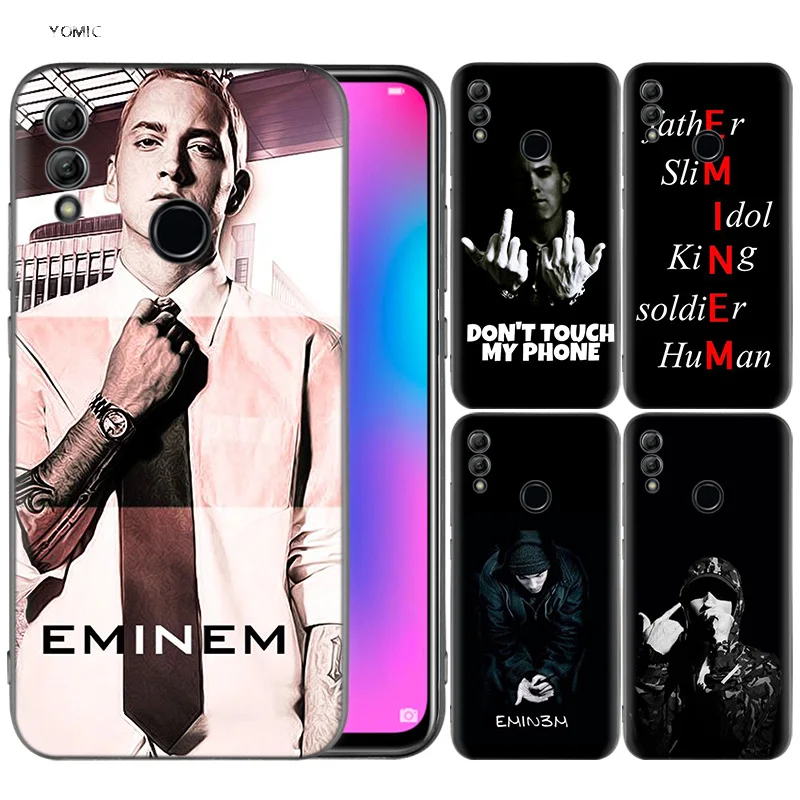 

Silicone Cover Case for Huawei Honor 10 9 Lite 8X 8C 8A Y6 Y7 Y9 7A Pro Prime 7C 2018 2019 V20 Eminem Rap Singer