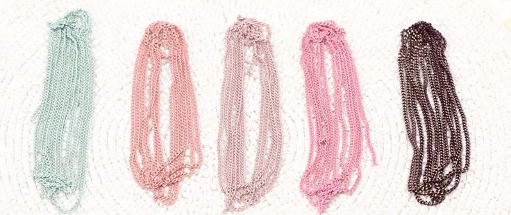 

3 meter tiny Links linked-Opened Cable Chains tassels necklace lariat earrings making jewelry Findings bright multi color craft