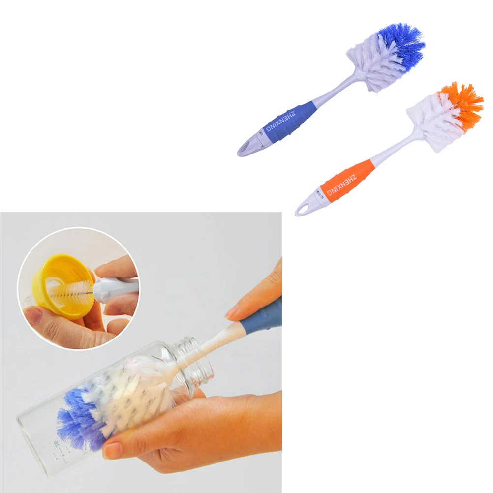 

1 x 2in1 Kids Infant Child Milk Feed Bottle Nipple Pacifier Nozzle Spout Tube Cleaning Brush Baby Bottle Brushes for Cleaning