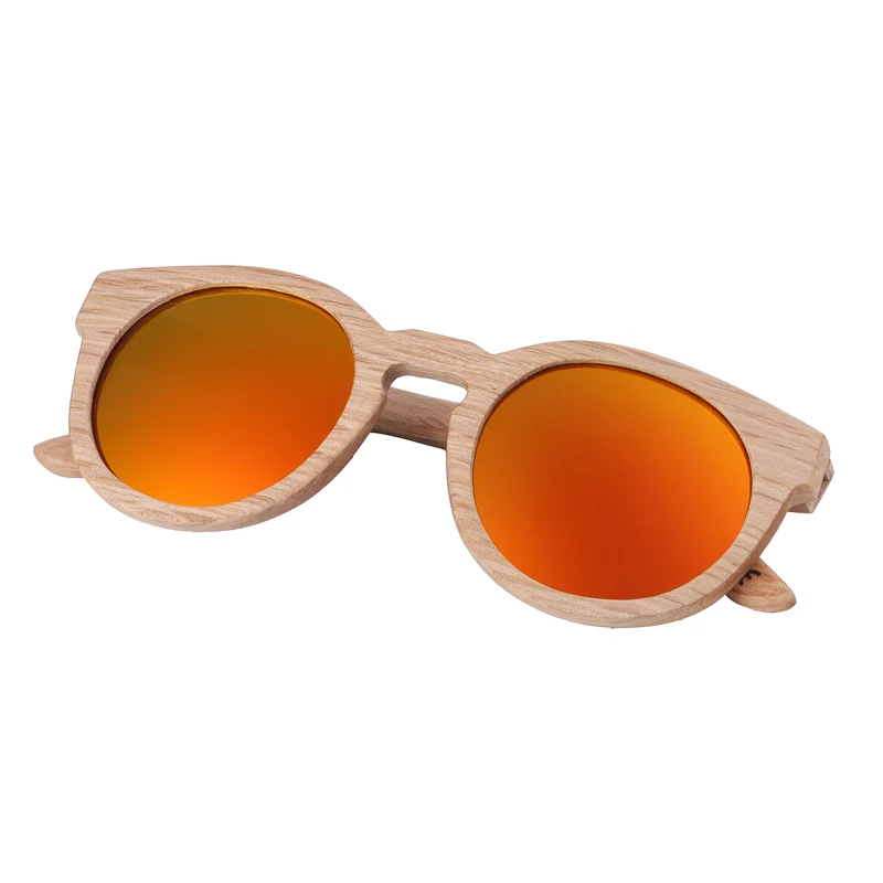 red lens BerWer, новинка, настоящие деревянные солнцезащитные очки, поляризационные, ручная работа, бамбук, женские солнцезащитные очки, Oculos De Sol Feminino - Цвет линз: red lens