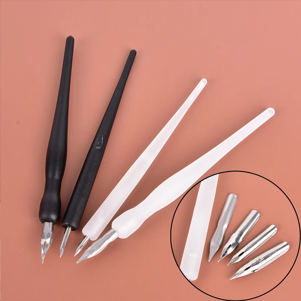 

8Pcs/Set Calligraphy Drawing Tool Set Nib Penholder Rubber Blue Cartoon Comics Pen Dip Pens Set Drawing Rubber