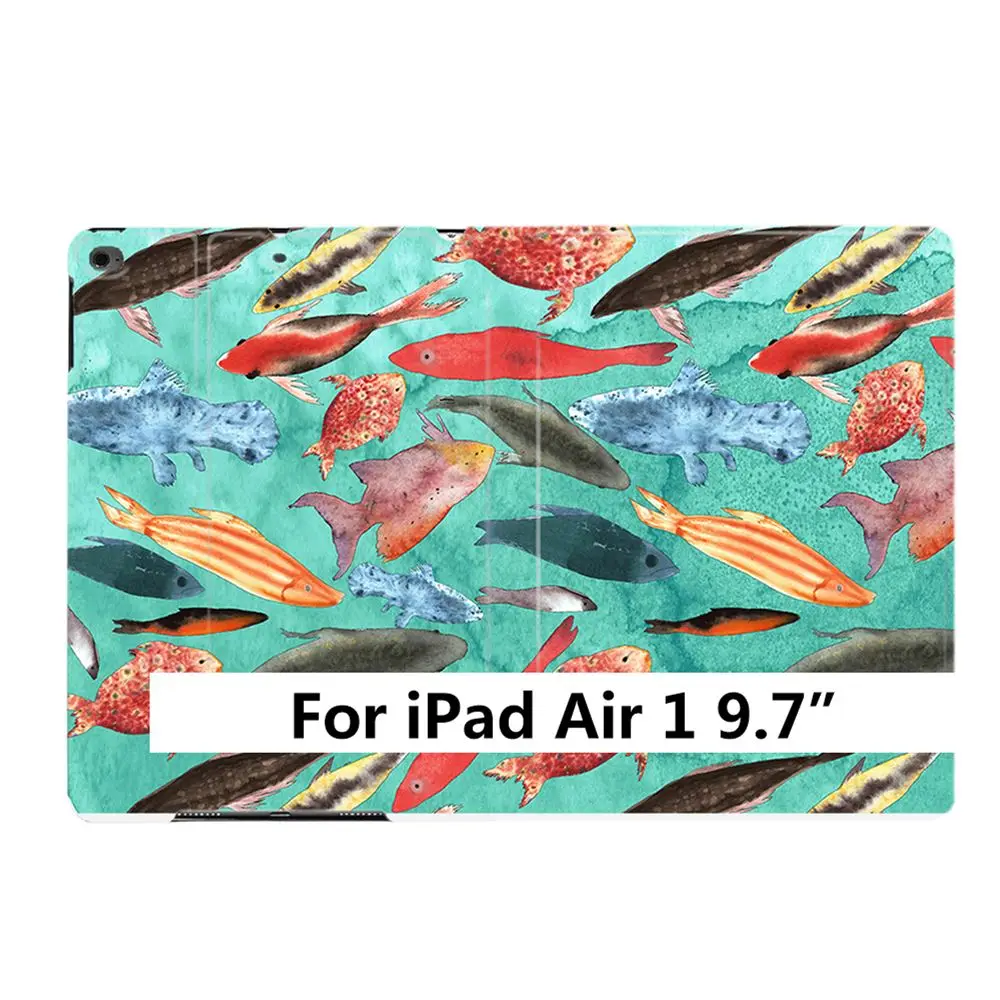 Умный чехол-подставка для iPad Air 2 3 9," 5 6th 7th 10,2" 10," PRO Mini 4 5 с морскими животными из искусственной кожи - Цвет: For iPad Air 1