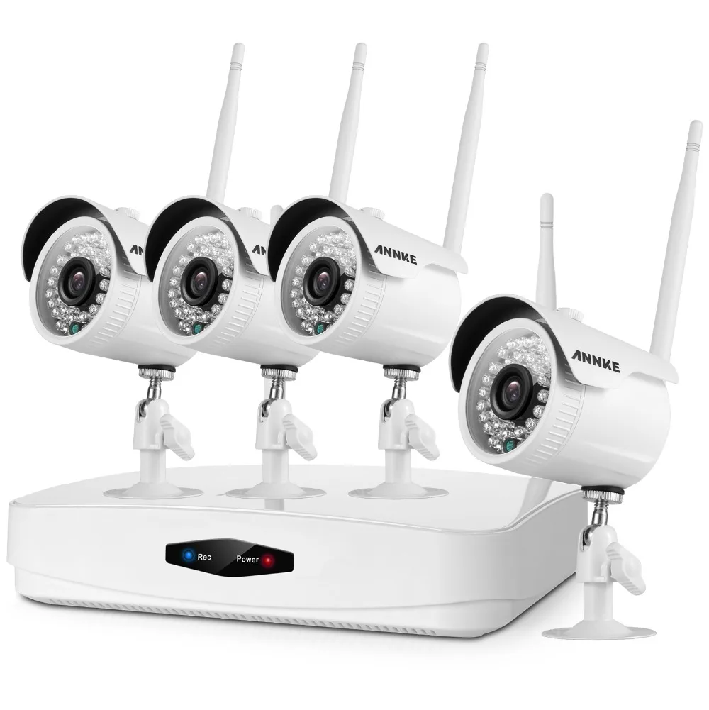 ANNKE Беспроводная система видеонаблюдения IP66 Всепогодный 1080P HD 4 CHIndoor Наружные камеры wifi NVR Комплект домашний комплект видеонаблюдения HDD 1T