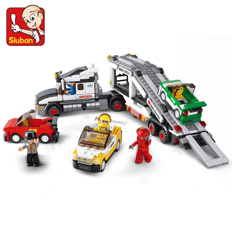 

Sluban 0339 Urban Series Block Racing Truck Building Blocks DIY Assembled Educational Toys Building 638pcs Bricks Kids Gift