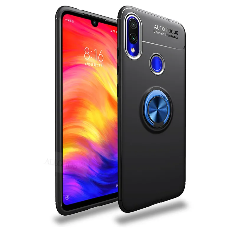 Магнитный чехол для Redmi 7 7A Redmi Note 7 case силиконовый Защитный чехол для телефона redmi 7 7a note 7 pro деловой чехол сяоми редми 7 а ноут 7 чехол ксиоми редми нот 7 про чехлы - Цвет: Black and Blue Case