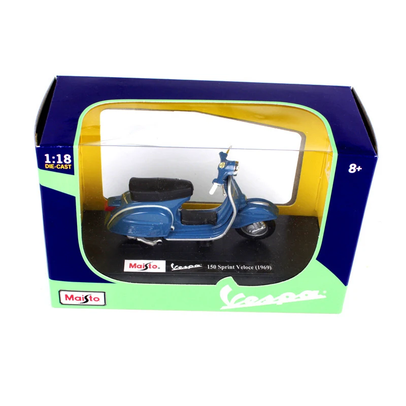 Maisto 1:18 мото модели vespa piaggio 1969 150 SPRINT VELOCE модель велосипеда база Мотоцикл Модели Diecast детская игрушка для Коллекция подарков