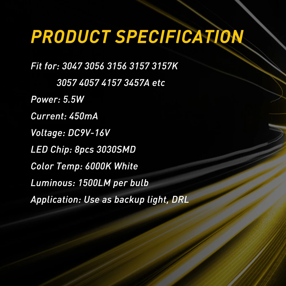 OXILAM 2 шт. P27W светодиодный T25 3156 3157 P27/7 Вт светодиодный лампы 3030 SMD для резервные фары заднего хода автомобиля Дневной светильник Автоматическая сигнальная лампа 12V белого цвета