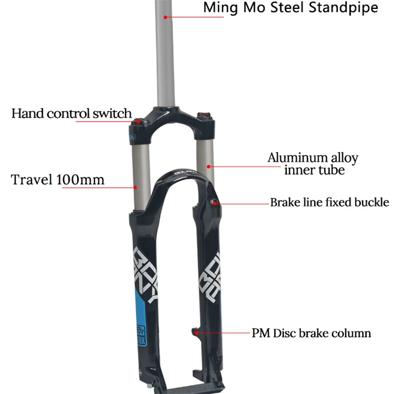 Bolany Новинка 26/27. 5/29er MTB полностью из алюминиевого сплава Механическая вилка подвеска Пружинная Вилка амортизирующая для велосипедных аксессуаров