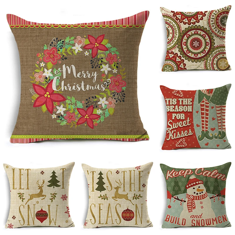Comwarm Merry Christmas чехол для подушки с милым мультяшным снеговиком и