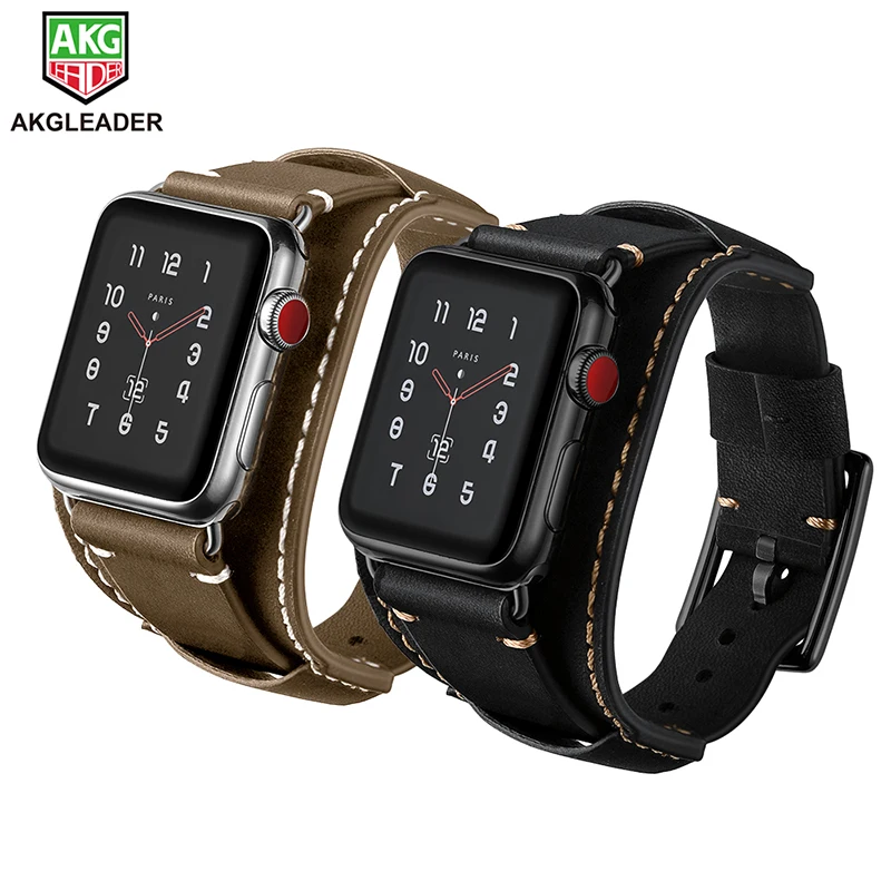Newest Genuine Leather Watch Bracelet Band Strap For Apple Watch Series 1 2 3 iWatch 38mm 42mm Watchbands