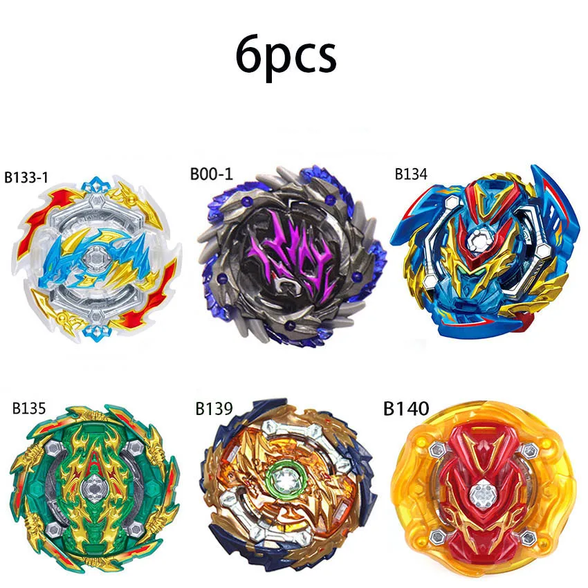 Spin Tops Beyblade Arena Stadium Toupie Spinning Top Metal 4D Fusion Toys For Children With Launcher Handle#E - Цвет: 6pcs no launcher