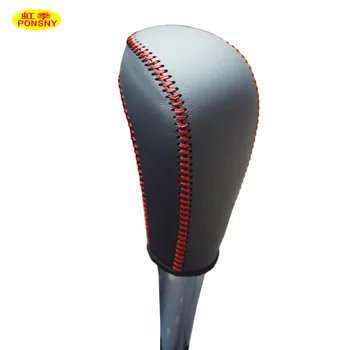 

PONSNY Car Gear Covers Case for Ford Focus Fiesta 2009-2011 Automatic Shift Collars Genuine Leather Hand-stitched Cover