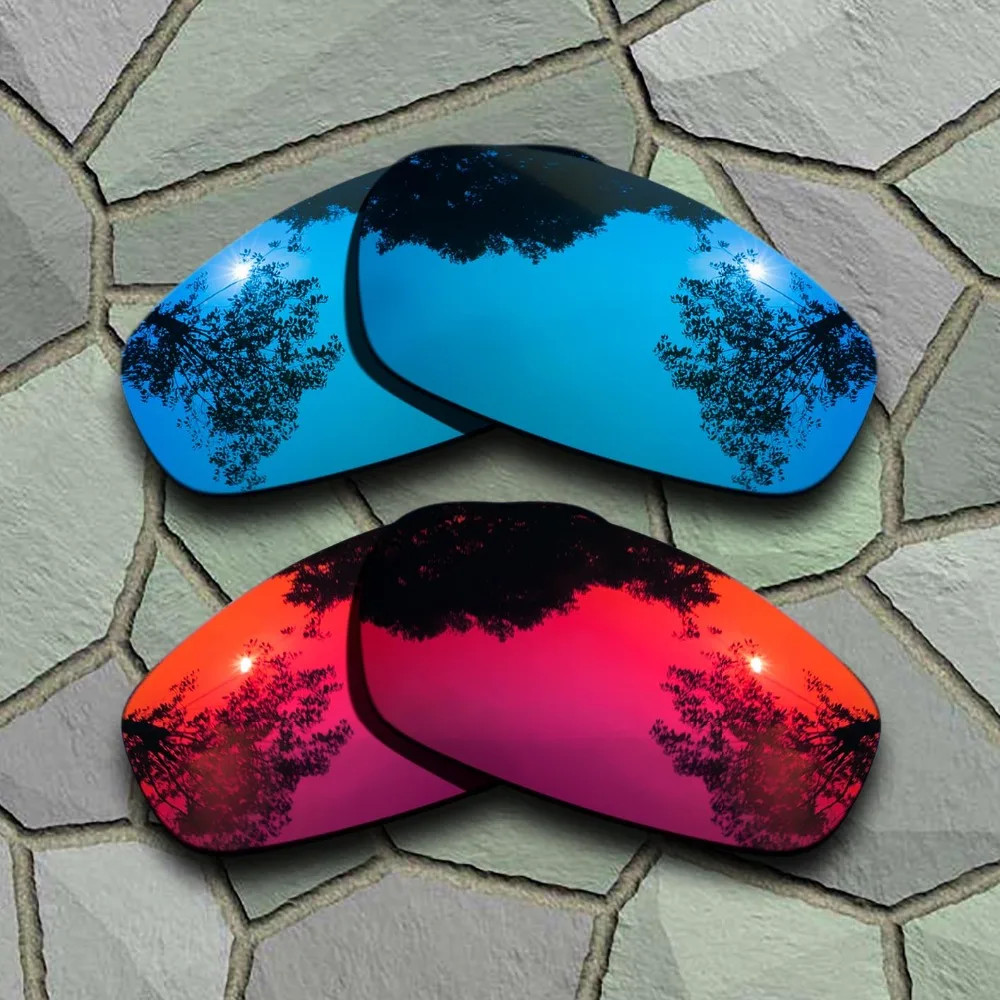 

Sky Blue&Violet Red Sunglasses Polarized Replacement Lenses for Oakley Split Jacket