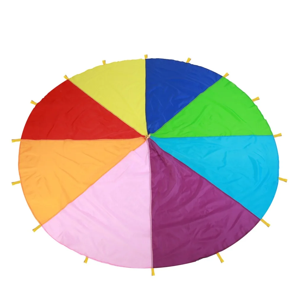 2M/3M/3.6M/6M Diameter Outdoor Rainbow Umbrella Parachute Toy Jump-Sack Ballute Play Teamwork Game Toy For Kids Gift Hot Sale 4