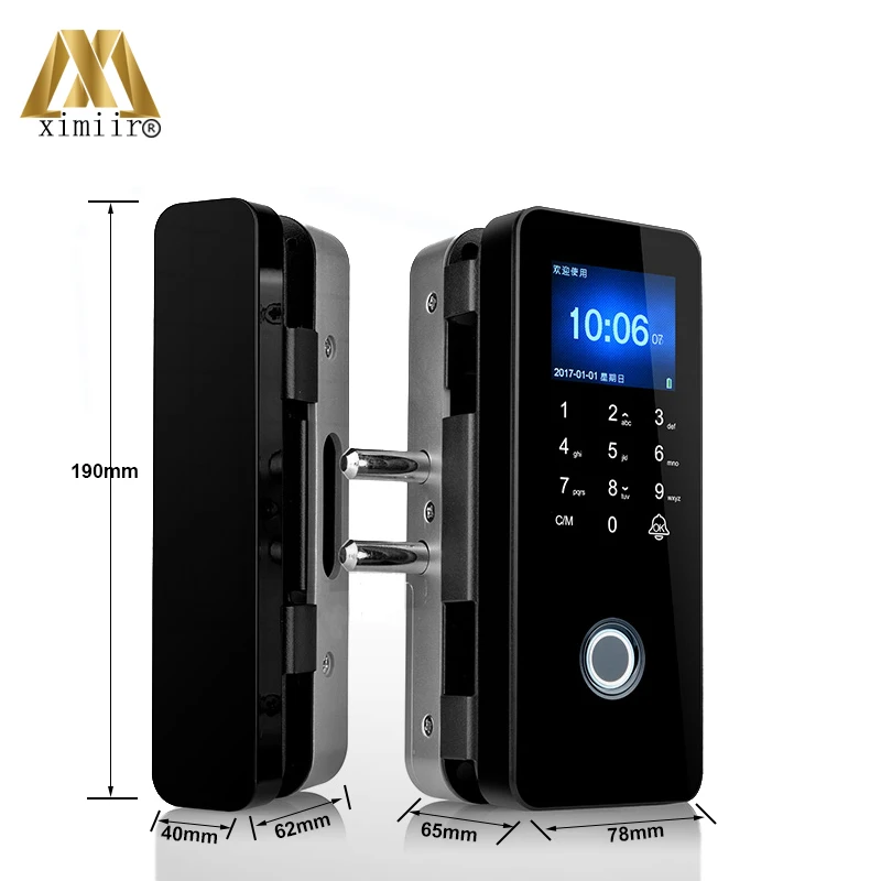 Бесплатная доставка Smart Fingerprint дверной замок XM-308 биометрический стеклянный дверной замок Поддержка отпечатков пальцев, карта, пароль