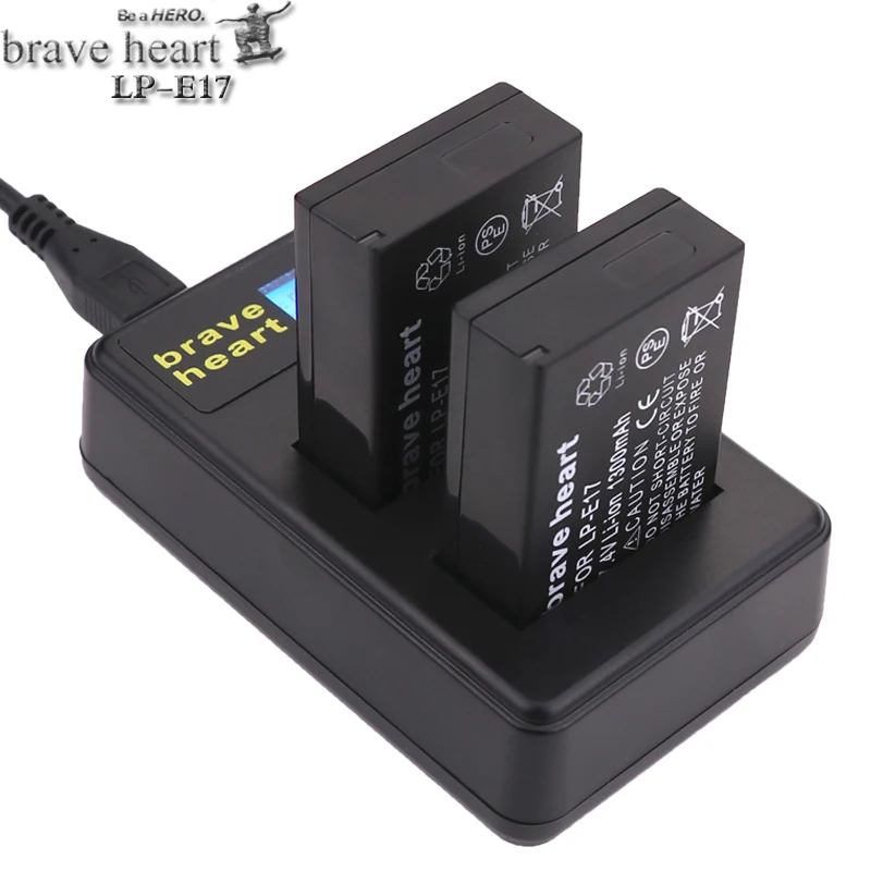 Brave heart 4x Bateria LPE17 LP E17 LP-E17 батарея+ ЖК-зарядное устройство батарея для Canon EOS M3 750D 760D T6i T6s 8000D Kiss X8i камера