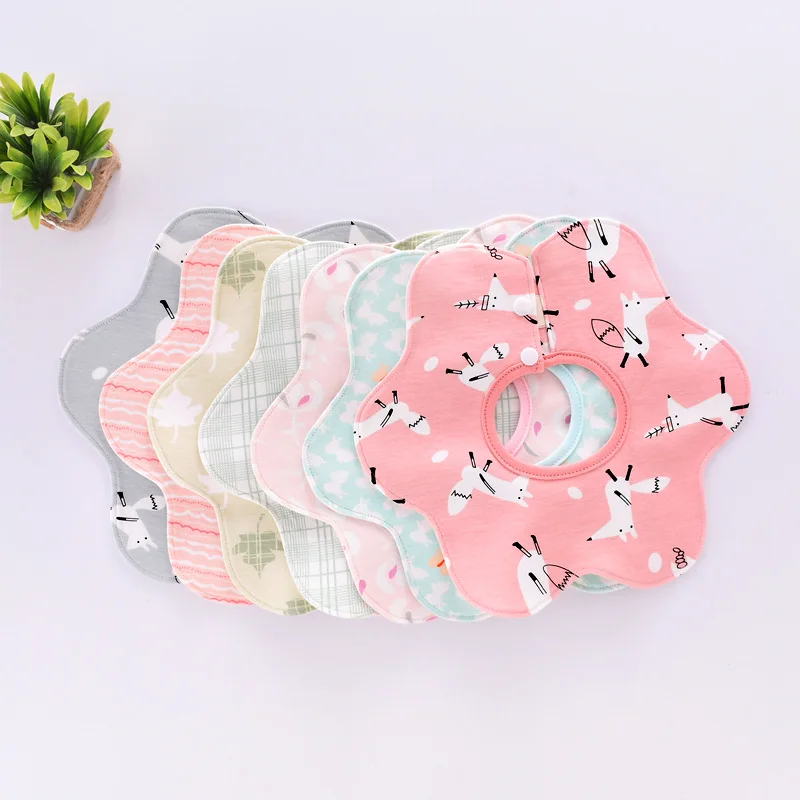 

Fashion Baby Girl Bandana Bibs Toddler Infant Circular Superabsorbent Cotton Burp Cloth Print Lovely Pattern Soft Saliva Towel
