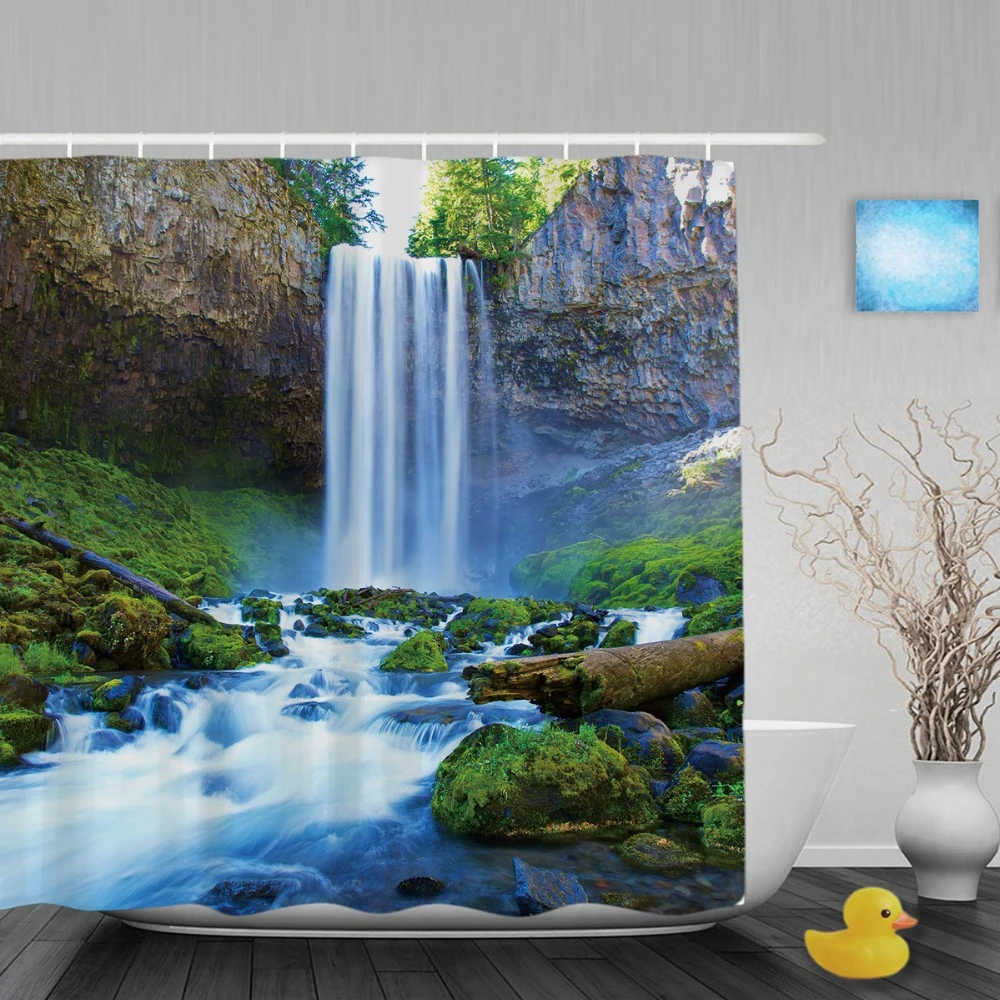 3D Printing Badkamer Douche Gordijnen Waterval Steen Bergen Badkamer