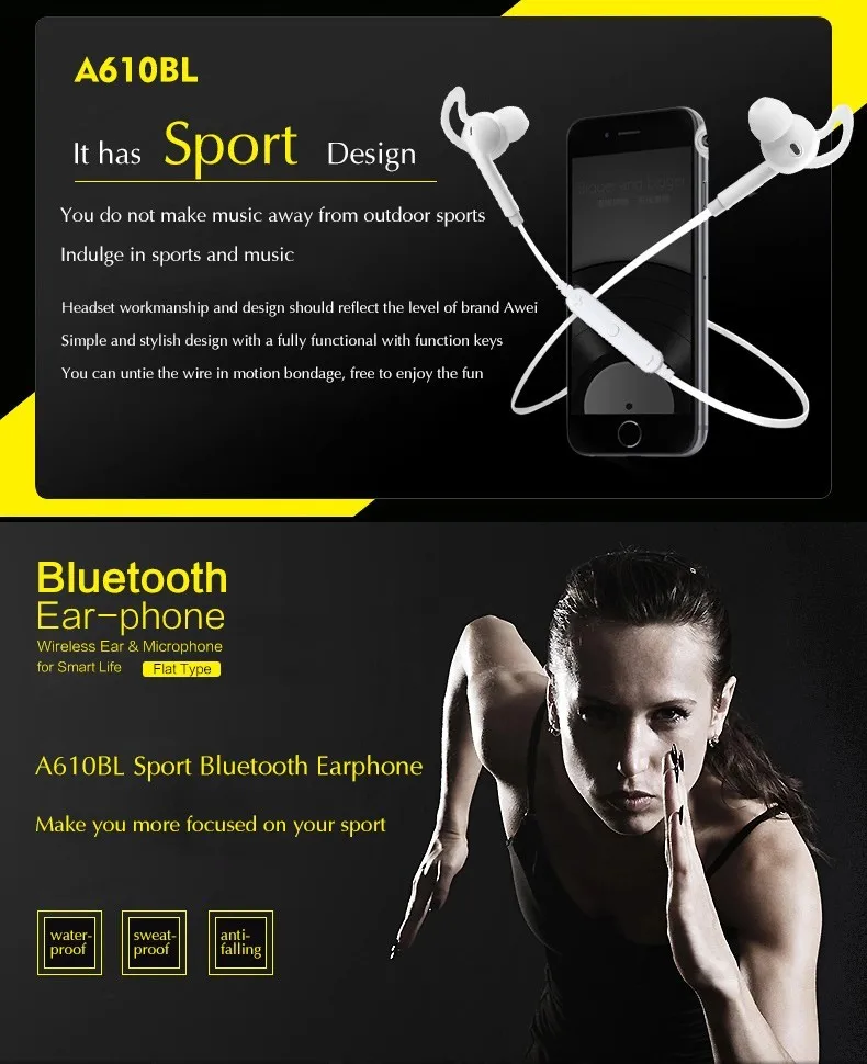 Awei A610BL bluetooth earphones