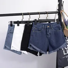 Горячие Джинсы с карманами и кисточками летние модные женские короткие джинсовые брюки женские с высокой талией тонкие сексуальные женские байкерские шорты европейский стиль