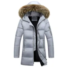 HZF Men’s Winter Jackets Thick Hooded Fur Collar Parka Fashion Padded Male Clothing Plus Size Couple coat S-3XL Long Outwear