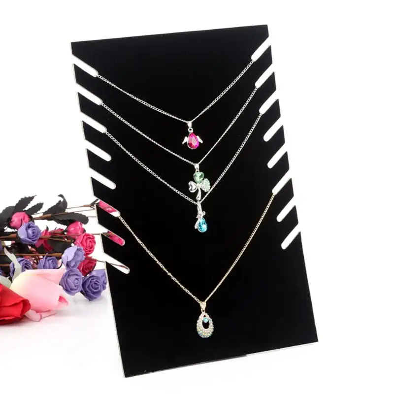 

Necklace Pendant Chain Display Holder Stand Velvet Easel Organizer Rack