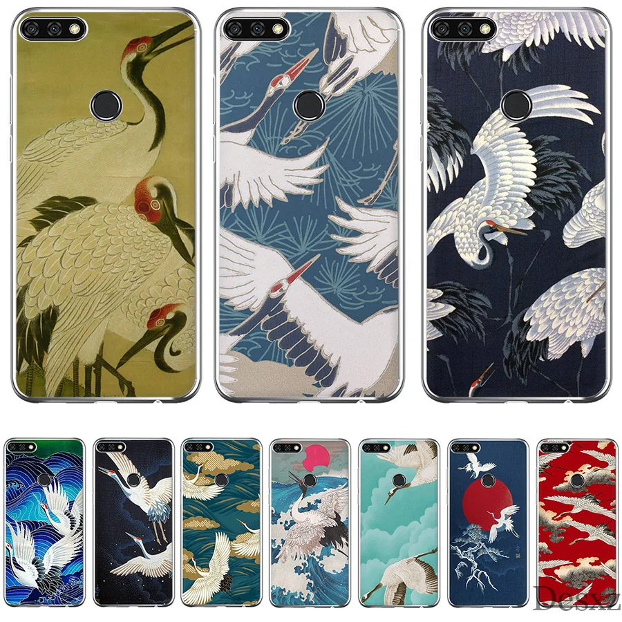 

Phone Case Japanese Art Crane For Honor 6a 7X 7C 7A 9 10 Lite Pro 2GB 3GB 8X