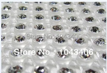 

free shipment,24 Rows Plastic Crystal Rhinestone Mesh Trimming with AAAstones in Transparent base,3mm rhinestone banding