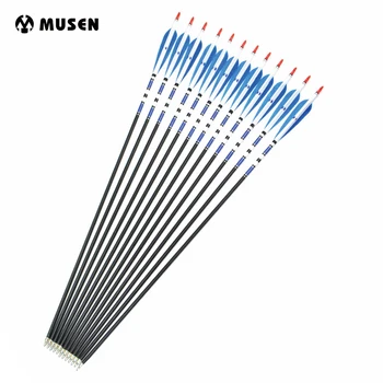 

24 pc Real Turkey Feather Fletch Carbon Arrows with Length 31" Spine 500 for Hunting Archery for Compound and Recurve Bow E