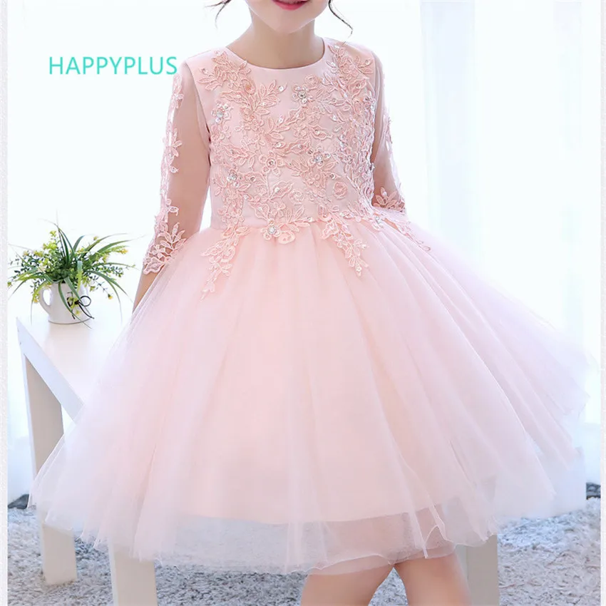 

HAPPYPLUS Boutique White Pink Kids Dresses for Girls 2018 Kid Girl Wedding Party Dress Ceremony Girls Flower Prom Dresses Child