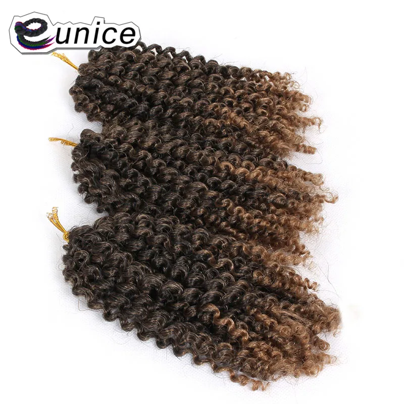 

Eunice Hair 3strands/pack Mali Bob Crochet Braids Hair 8 inch Bohemian Style ombre 1B/#30 KINKY Curly Synthetic Braiding Hair