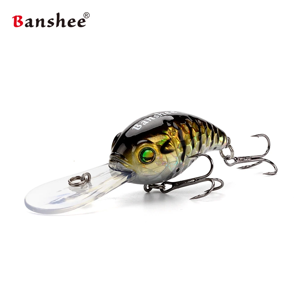 Banshee 50mm 10g  Floating Bass Fishing Lure VC04 Rattle Sound Wobbler Round Bill Artificial Hard Bait Deep Diving Crankbaits 4