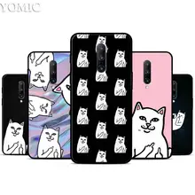 Rip middle finger Cat Silicone Case for Oneplus 7 7Pro 5T 6 6T Black Soft Case for Oneplus 7 7 Pro TPU Phone Cover