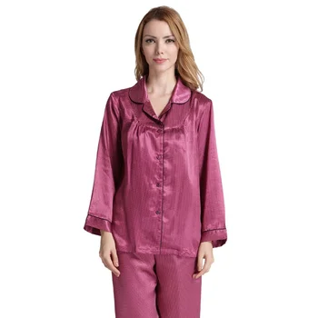 

Women Satin Pajamas Set Spring Autumn Dot Printed Classic Silk Pyjamas Women Long Sets Two Pieces Sleeping Clothes