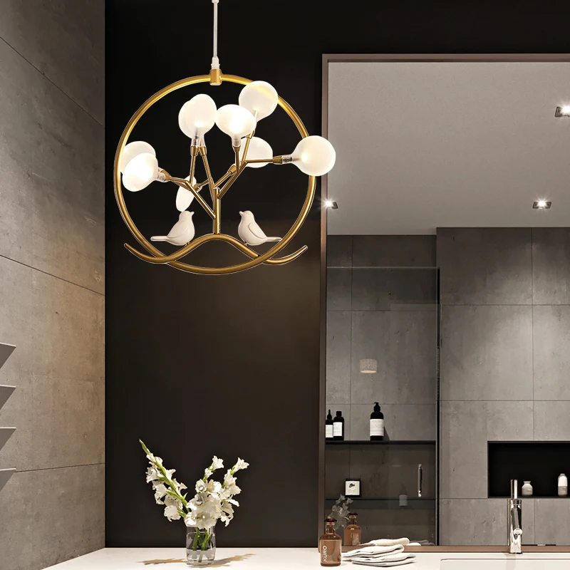  Bird cage ring chandelier Lamp Nordic Design Tree Branch Chandelier Indoor home Kitchen Dining room - 33023365442