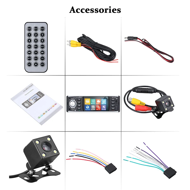 Автомагнитола 4019 1 Din MP5 плеер 4 дюймовый сенсорный экран HD Bluetooth RDS FM AUX USB TF