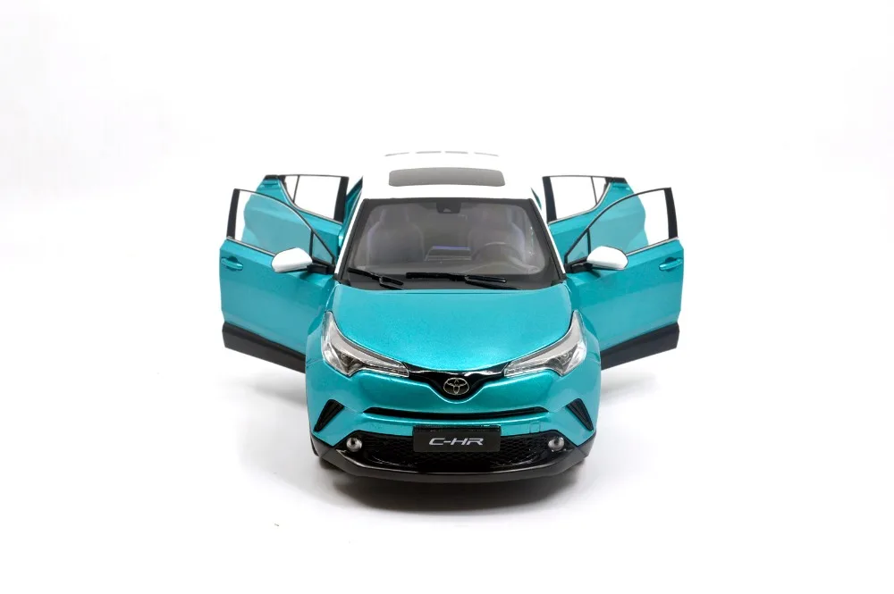 Модель Paudi 1/18 1:18 Масштаб Toyota C-HR CHR сине-белый внедорожник литой модельный автомобиль игрушка, модель автомобиля двери открытые