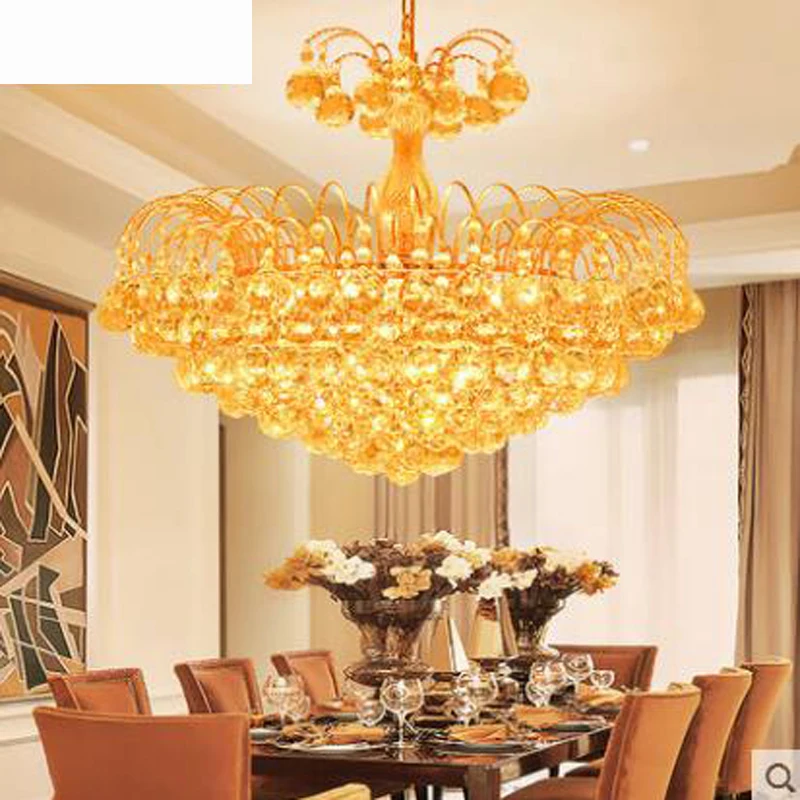

Atmospheric crystal lamps round living room lamp LED ceiling led dining room lamp lighting European crystal lamp remote control