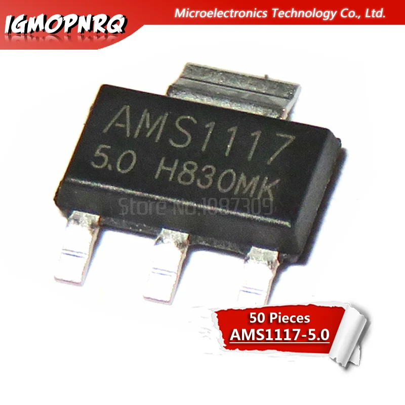 

50pcs AMS1117-5.0 AMS1117 5.0V 1A SOT-223 Voltage Regulato new original