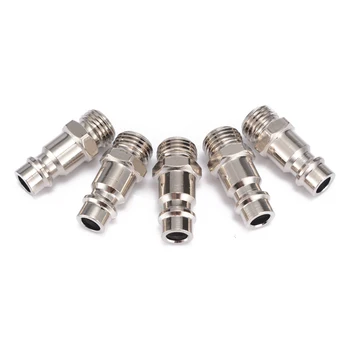 

5pcs 1/4" BSP Male Quick Coupler Plug Socket Connector Euro Air Line Hose Fitting Quick Release Compressor Connector