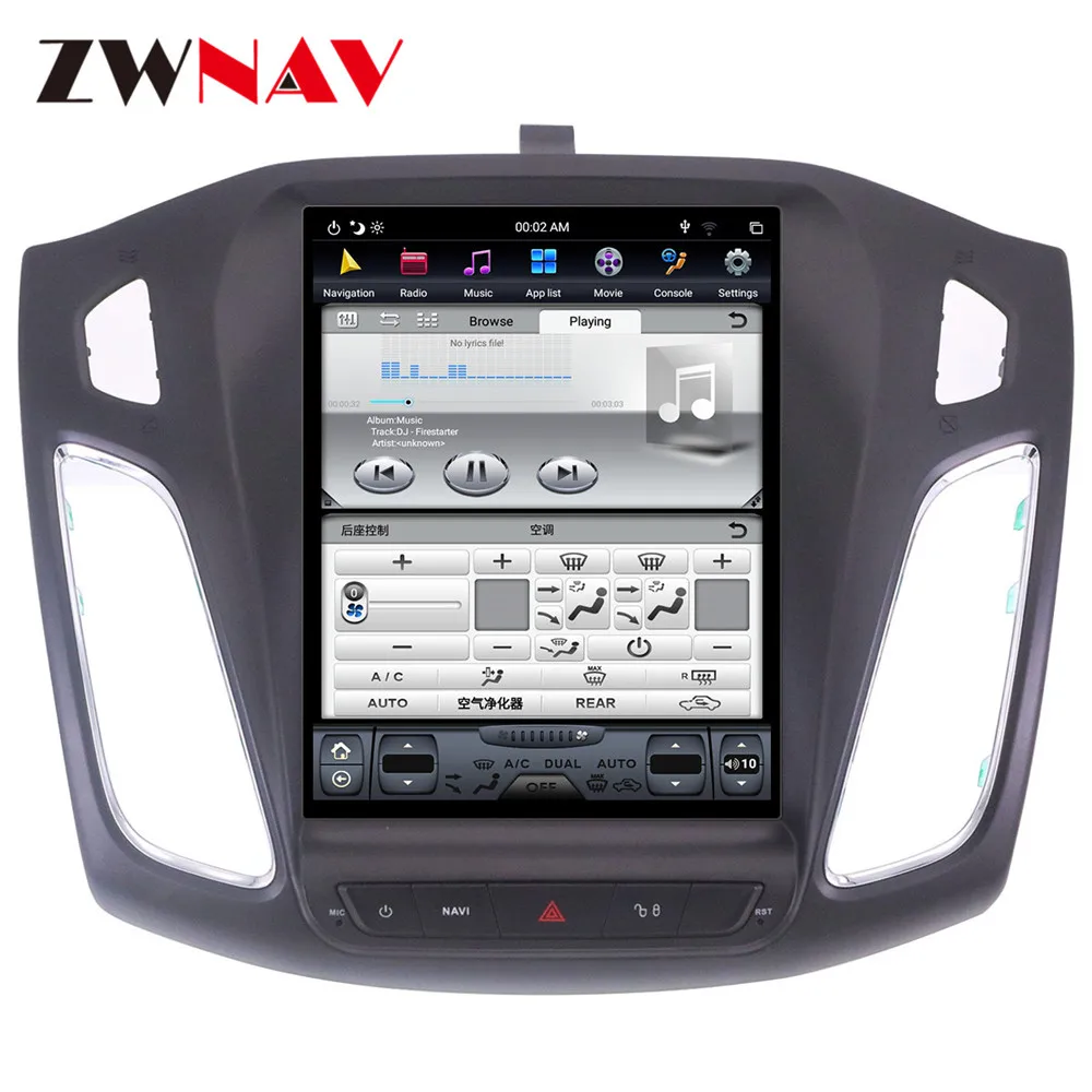 Sale PX6 4+64 Tesla vertic screen Android 8.1 Car radio audio stereo for Ford Focus 2012-2016 GPS Navi multimedia player BT head unit 7