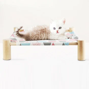 

Cat Hammock Hanging Pine Wooden Rest Bed Detachable House Soft Breathable Portable Pets Supplies P7Ding