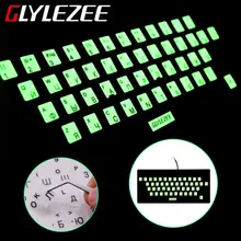 Glylezee Luminous Waterproof Russain Language Keyboard Stickers Film Layout with Button Letters Alphabet for Computer Keyboard
