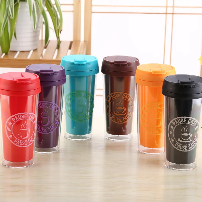 500ML Plastic Water Bottles Bpa Free Starbucks Style Convenient Double