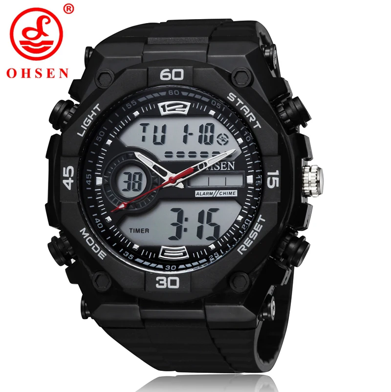 

Top Brand Watch Men Sports Series Luxury Multi-functional Analog Quartz Digital Alarm Stopwatch Big Clock For Man OHSEN AD2812