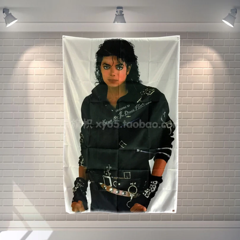 

"Michael Jackson" Pop Band Poster Cloth Flags Wall Stickers Hanging paintings Billiards Hall Studio Theme Home Decor