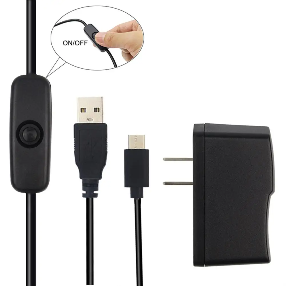 

Power Adapter Cable 5V 3A USB to Type-C Power Supply Cord with ON Off Button for Raspberry Pi 4
