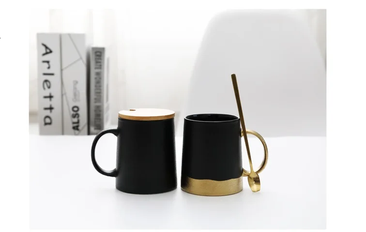 OUSSIRRO скандинавские простые кофейные кружки с ложкой, крышкой, креативная керамическая кружка, чашка для домашнего офиса, чашка для питья