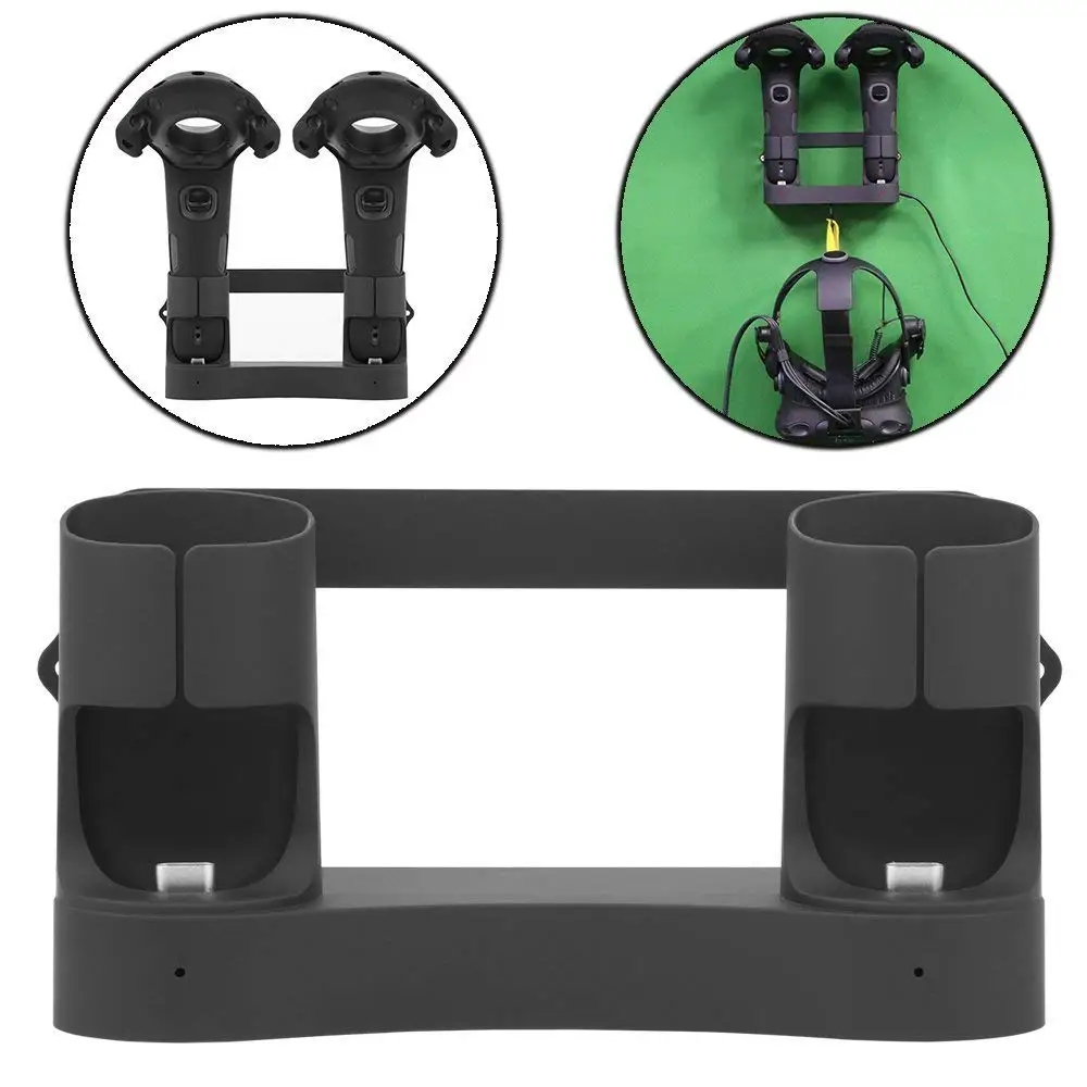 

Dual Magnetic Charging Dock and Organizer For VR headset HTC Vive / Vive Pro Controller - Wall Hanging Charger Stand
